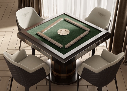 Modern Mahjong Table and Chair Mahjong Table and Chair Combination 3d model