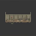 Military Field Tent Interior With Wooden Floor Crates Shelves And Equipment