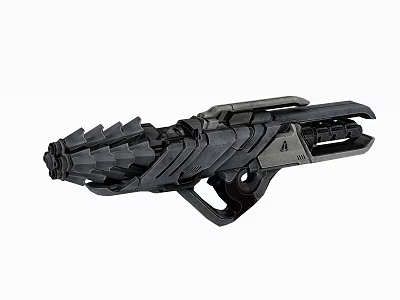 Black Futuristic Sci Fi Weapon With Spiked Design And Intricate Mechanical Parts 3d model Black Futuristic Sci Fi Weapon With Spiked Design And Intricate Mechanical Parts 3d model