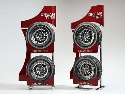 Tire Wheel Tire Rack Tire Display Rack Industrial Wind Display Rack Tire Display Rack 3d model