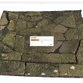 Moss Covered Stone Paved Ground With Irregular Shaped Bricks And Natural Texture 3d model