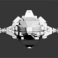 Futuristic Silver Streamlined Spacecraft For Space Exploration With Structural Components And Thruster Modules 3d model