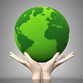 Green Grass Covered Earth Held By Human Hands For Environmental Protection 3d model