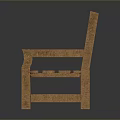 Wooden Outdoor Bench With Brown Finish Backrest And Armrests For Garden Use