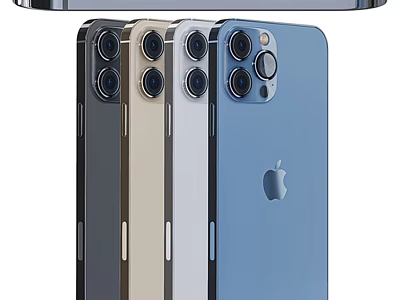 Apple iPhone Smartphones In Different Colors With Advanced Rear Camera System And Sleek Design 3d model