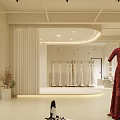 Bridal Wedding Dress Shop With Various Hanging Gowns And Elegant Interior Design