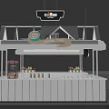 Vibrant Flower Shop Bar Counter With Colorful Blooms And Decorative Flower Buckets