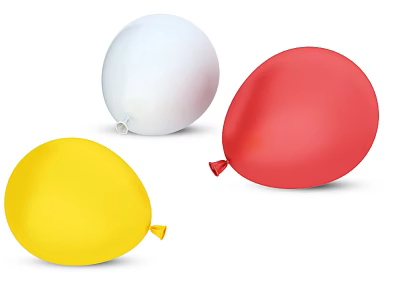 Colorful Party Balloons Set Including White Red Yellow Latex Decor Supplies 3d model