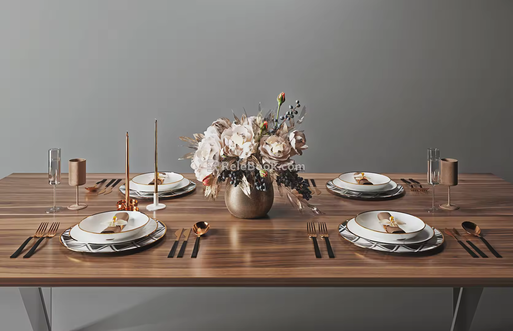 Modern Tableware Combination 3d model