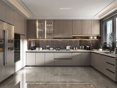 modern kitchen home open kitchen 3d model