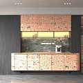 Stylish Modern Wine Cabinet Featuring Colorful Floral Patterned Doors And Built in Lighting