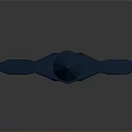 Blue 3D Model Sword With Black Hilt Diamond Top And Circular Guard