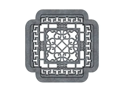 Classic Traditional Chinese Lattice Window Design With Intricate Decorative Patterns And Ornate Details 3d model
