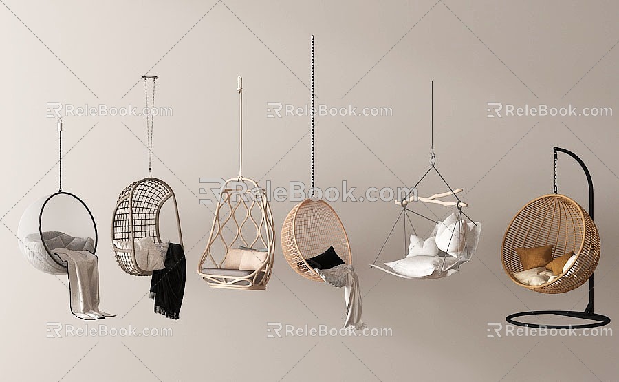 Modern Hanging Chair Modern Swing Chair Hanging Chair Rattan Hanging Chair 3d model