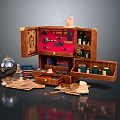 Tool Box Wooden Box Container Realistic 3d model