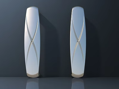 Modern Room Dividers With Sleek Cross Lines And Shiny White Surface For Interior 3d model