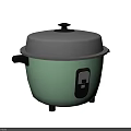 Stylish Green Rice Cooker with Black Lid and Control Panel as Modern Kitchen Appliance