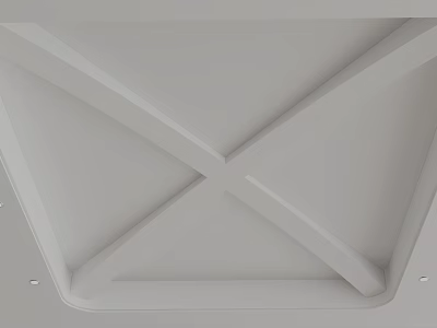 Modern Ceiling Design With Cross Beams And Recessed Lights For Home Interior 3d model