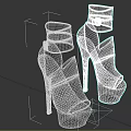 Stylish Black High Heel Shoes With Platform Ankle Strap And Peep Toe Design