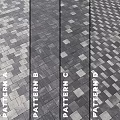 Gray And Black Paving Blocks Featuring Four Different Patterns For Outdoor Design 3d model