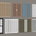 Home Window Shutters In Various Colors And Different Design Styles 3d model