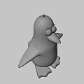 Cute Black and White Penguin Character with Orange Feet for Game Movie Roles