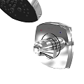 Modern Chrome Shower Faucet Set With Showerhead Control Knob And Handheld Sprayer