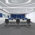modern monitoring room command room control room 3d model
