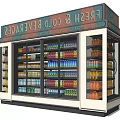 Commercial Display Refrigerator Fully Stocked With Assorted Fresh Cold Beverages 3d model
