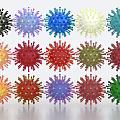 Colorful Decorative Ornament Set With Multicolored Designs For Home Interior Decoration