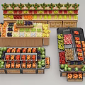Fruit Vegetable Display Shelving Units with Multi Tiered Wooden Compartments for Fresh Produce Arrangement