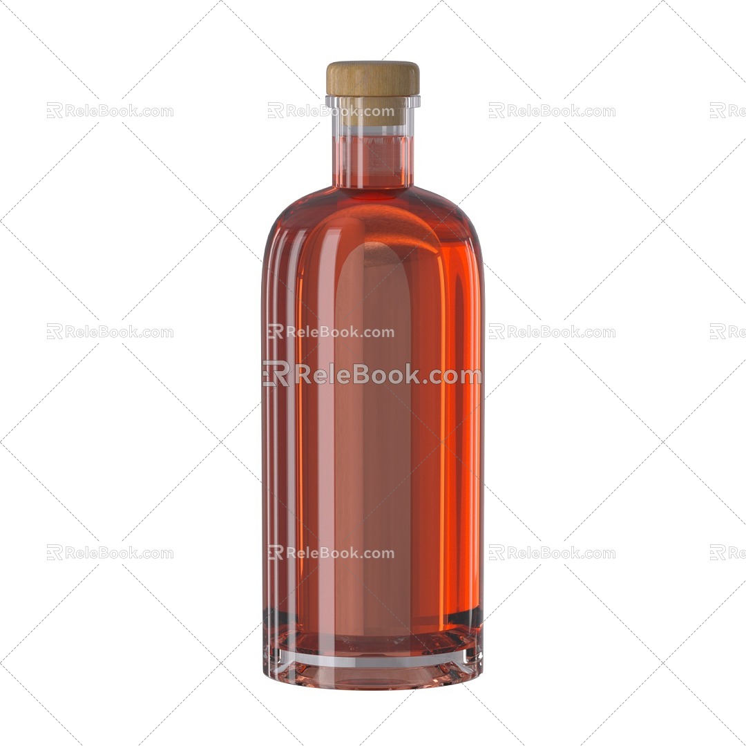 Wine Bottle Round Wine Bottle Brandy Wine Glass Bottle Glass 3d model