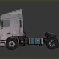 Modern White Functional Commercial Truck Cab Chassis With Large Wheels Design 3d model