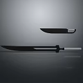 Black Bladed Swords With White Handles Featuring Long And Short Designs