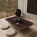 Quiet Tea Table and Chair 3d model