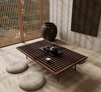 Quiet Tea Table and Chair 3d model