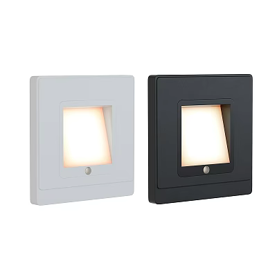 Modern Minimalist Square Wall Lamps in White and Black with Illuminated Panel and Switch Button 3d model