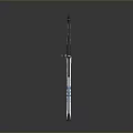 Sleek Blue Decorative Long Weapon With Modern Futuristic Design And Stylish Details