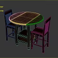 Round Wooden Dining Table And Two Chairs Home Furniture Dining Set