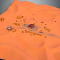 Cute Cartoon Scene Featuring Orange Desert Winding Road Small Houses And Playful Characters