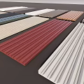 Diverse Wall Paneling Options with Multiple Colors and Textured Designs for Home Decor 3d model