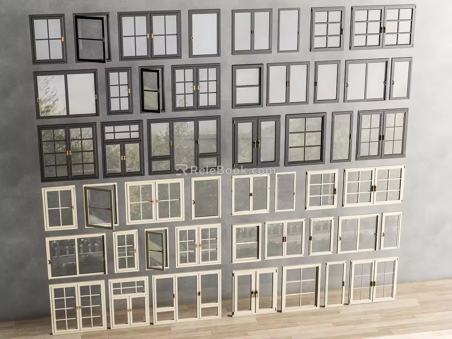 Modern window combination window glass window floor-to-ceiling window balcony window bay window bedroom window casement window door and window stainless steel sliding window 3d model