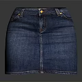 Blue Denim Short Skirt With Front Pockets And Button Closure Design 3d model