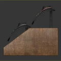 Jewelry Necklaces On Two Tiered Wooden Display Stand With Black Mannequins And Colorful Designs