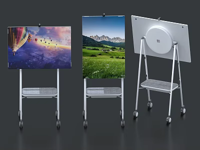 Mobile Computer Monitor Stands with Wheels for Home Office Display Solutions 3d model