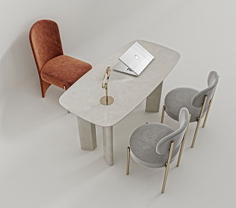 Manager Room Table and Chair Combination Dining Chair Desk 3d model