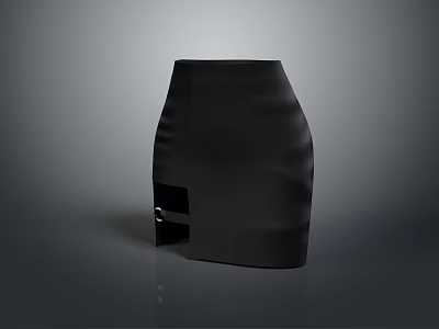 Fashionable Black Skirt with Side Slit Design and Smooth Fabric Material 3d model