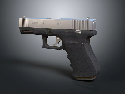 Modern H&K USP Handgun With 9x19 Caliber Silver Metal Finish And Black Grip 3d model