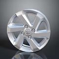 Automotive Tire Wheel Rim In Silver With Glossy Finish Five Spoke Design And Central Logo