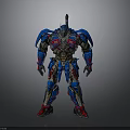 Blue And Red Mechanical Robot With Detailed Armor And 3D Design